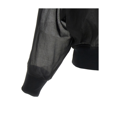 Cotton Organza Bomber Jacket with Shiny Trims