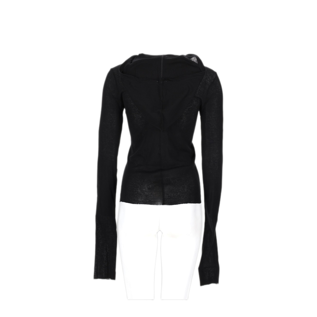 MAYFEYR - Rick Owens - Cropped Hooded Rib Long Sleeve T Shirt - RP02F5210MR09