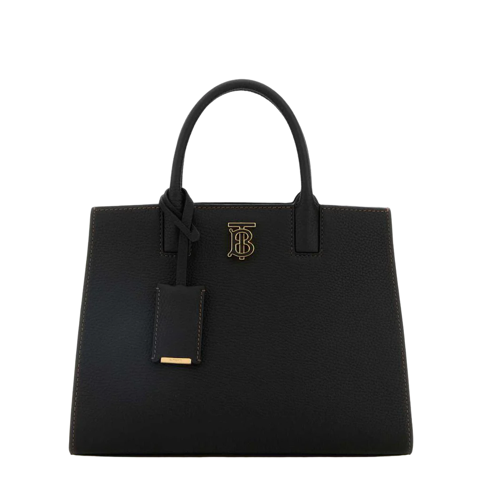Black Leather Shopping Bag