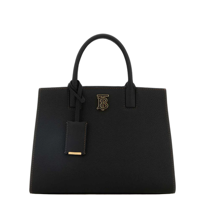 Black Leather Shopping Bag