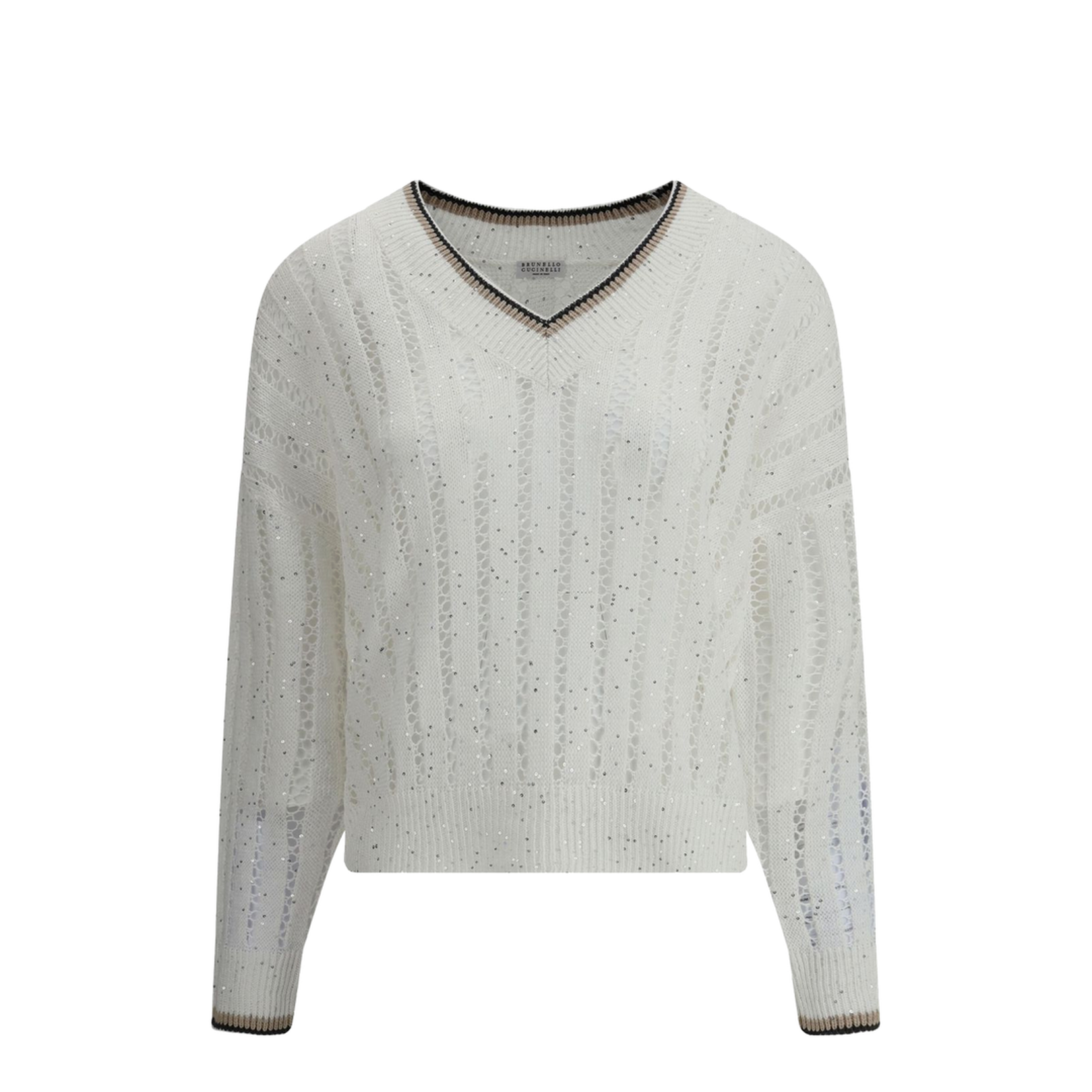V Neck Sweater with Shiny Details