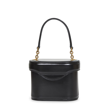 Black Leather Vanity Bag