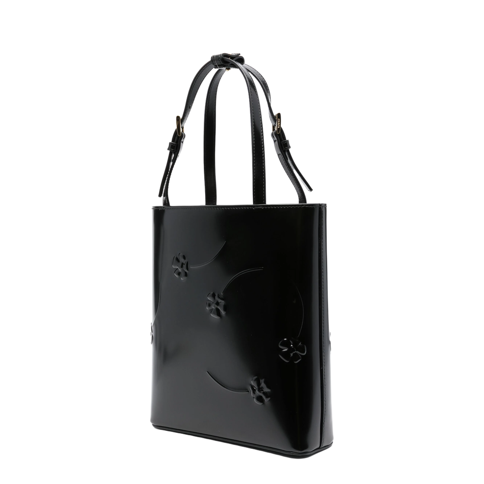 Floral-Embellished Leather Tote Bag