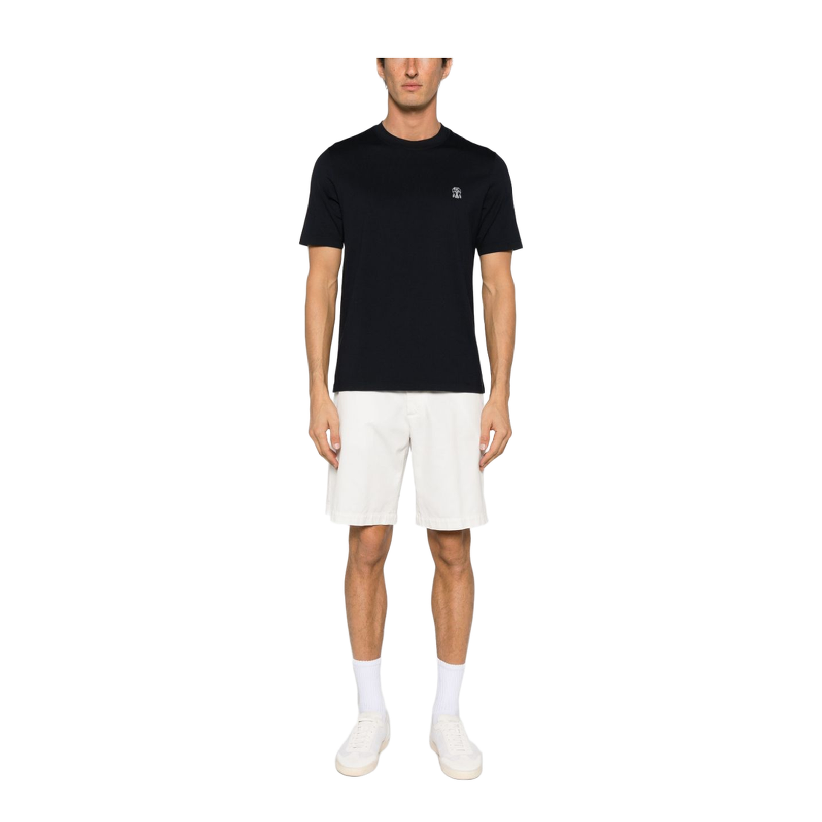 White Cotton Bermuda Shorts