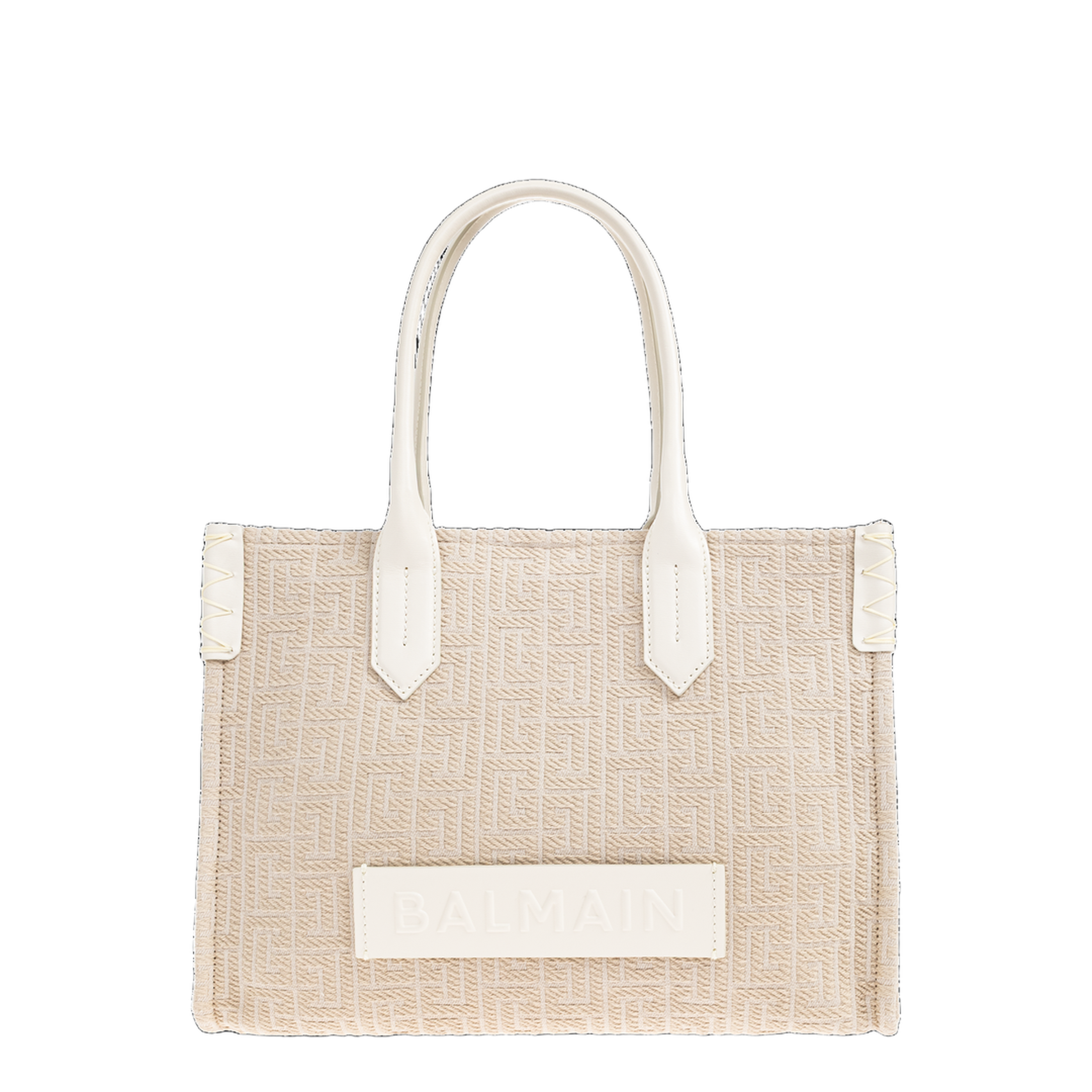 B-Army 36 Monogrammed Canvas Jacquard and Leather Tote Bag
