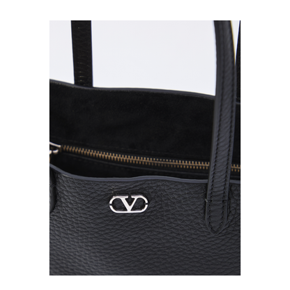 Nellcôte Mini Leather Shopping Bag - Black