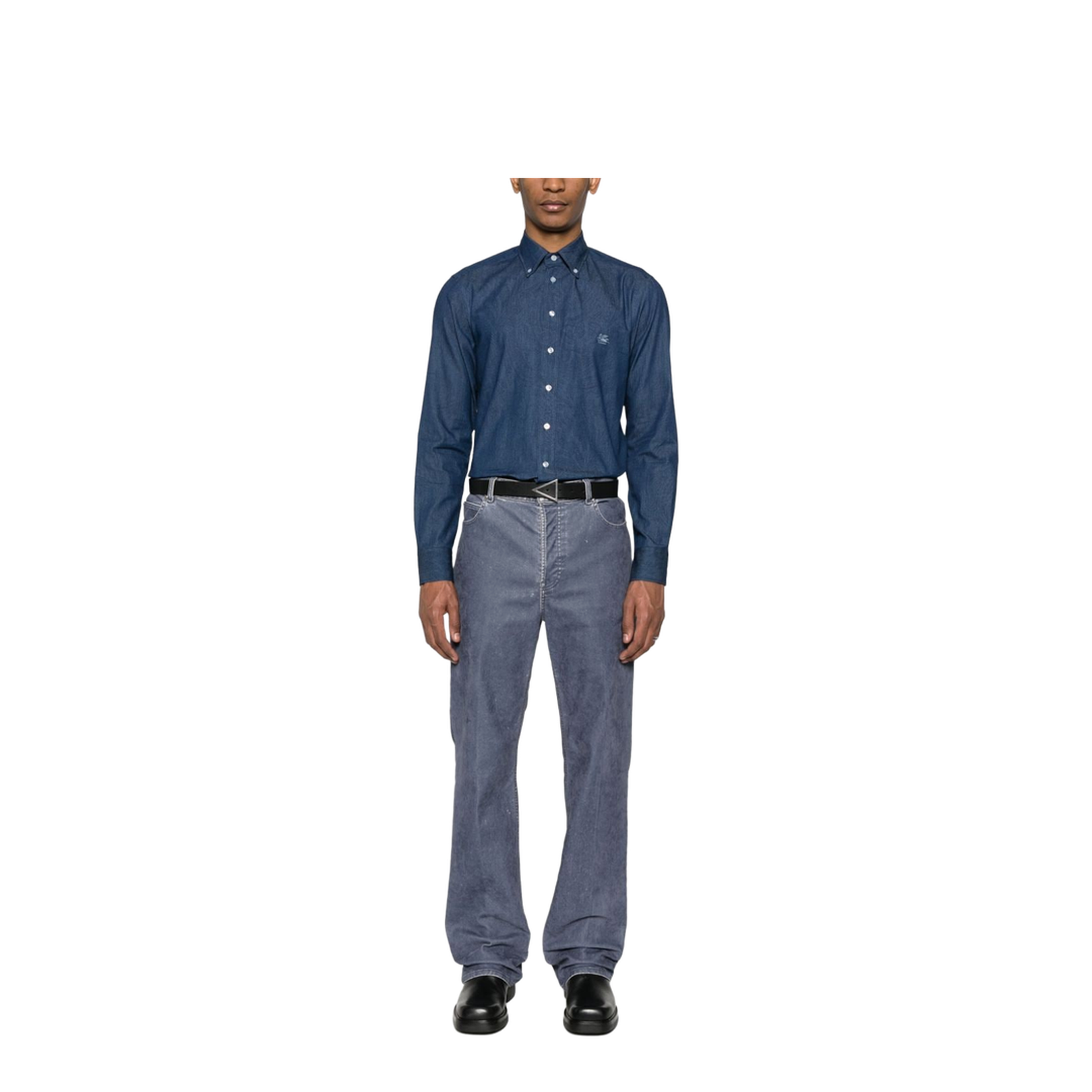 Indigo Blue Cotton Paisley Print Shirt
