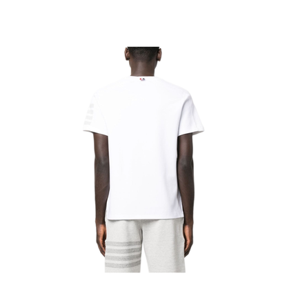 MAYFEYR - Thom Browne - Short Sleeve Tee With 4 Bar Stripe In Milano Cotton - MJS246A07323100