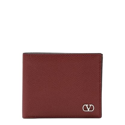MAYFEYR - Valentino - Dark Red Vlogo Signature Bi-Fold Wallet - 9Y2P0AP3UAGAQS