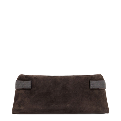 Suede Pochette with Monili Detail