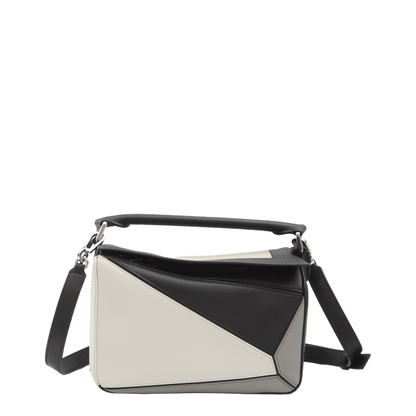 Puzzle Small Calfskin Shoulder Bags - Grey/Light Ghost