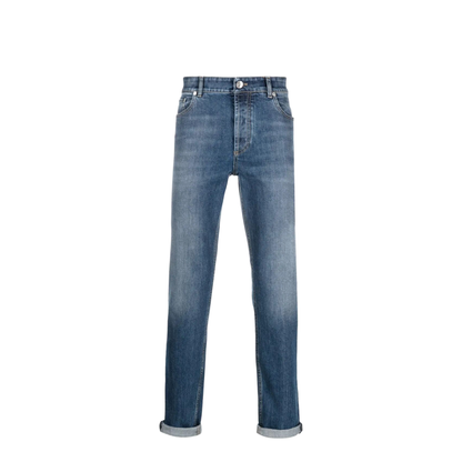 Logo Embroidery Stretch Jeans