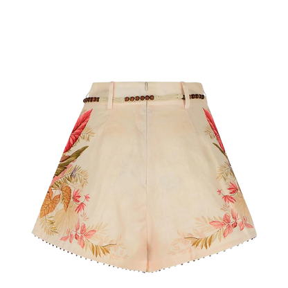 Tuck Linen Pleated Shorts
