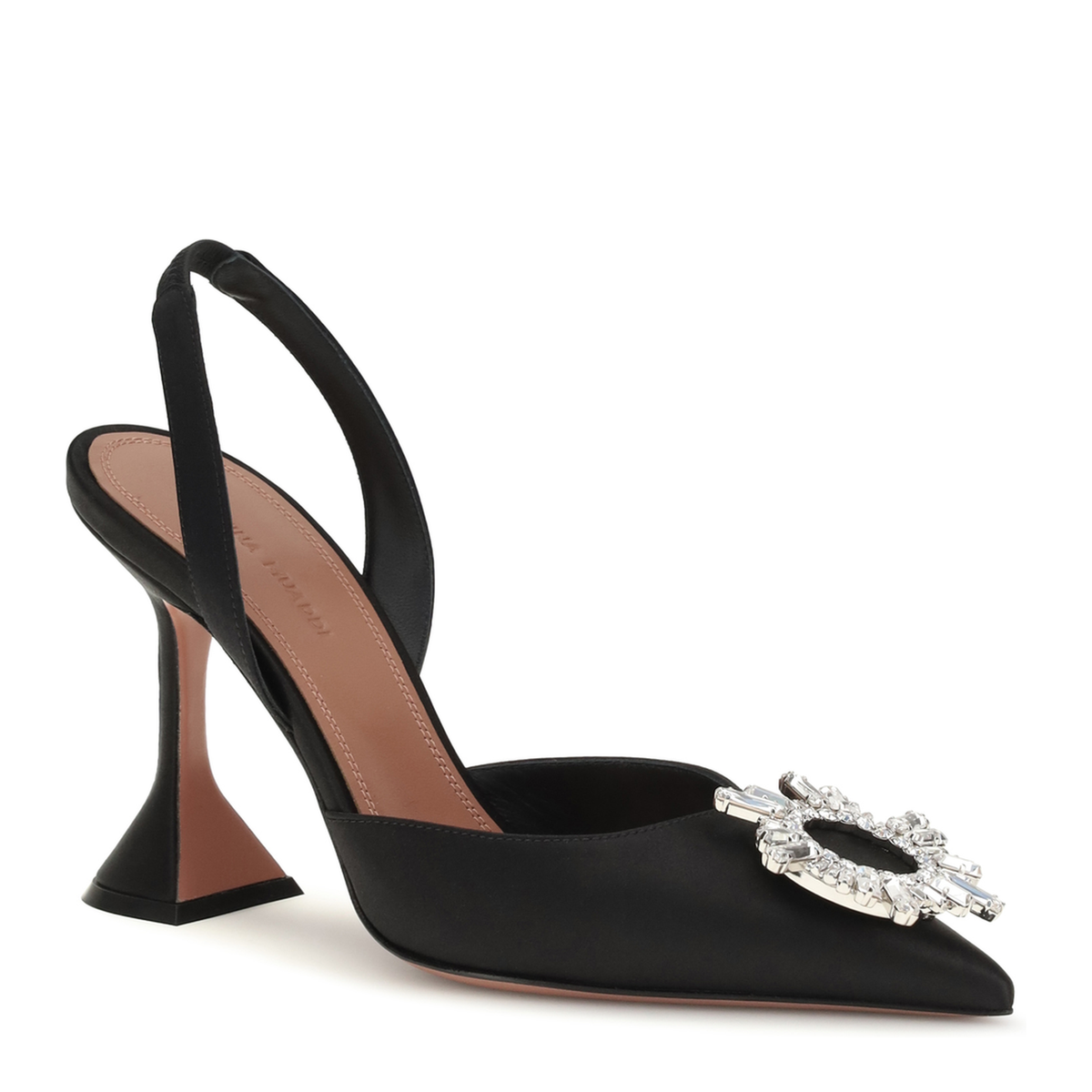 MAYFEYR - Amina Muaddi - Begum Slingback Pumps - C9S343855BEGBLACKSATIN
