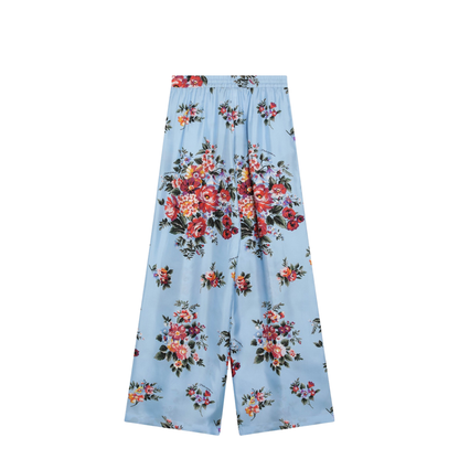 MAYFEYR - Dolce & Gabbana - Silk Twill Trousers With Floral Print - FTDIVTIS11IHC5ZO