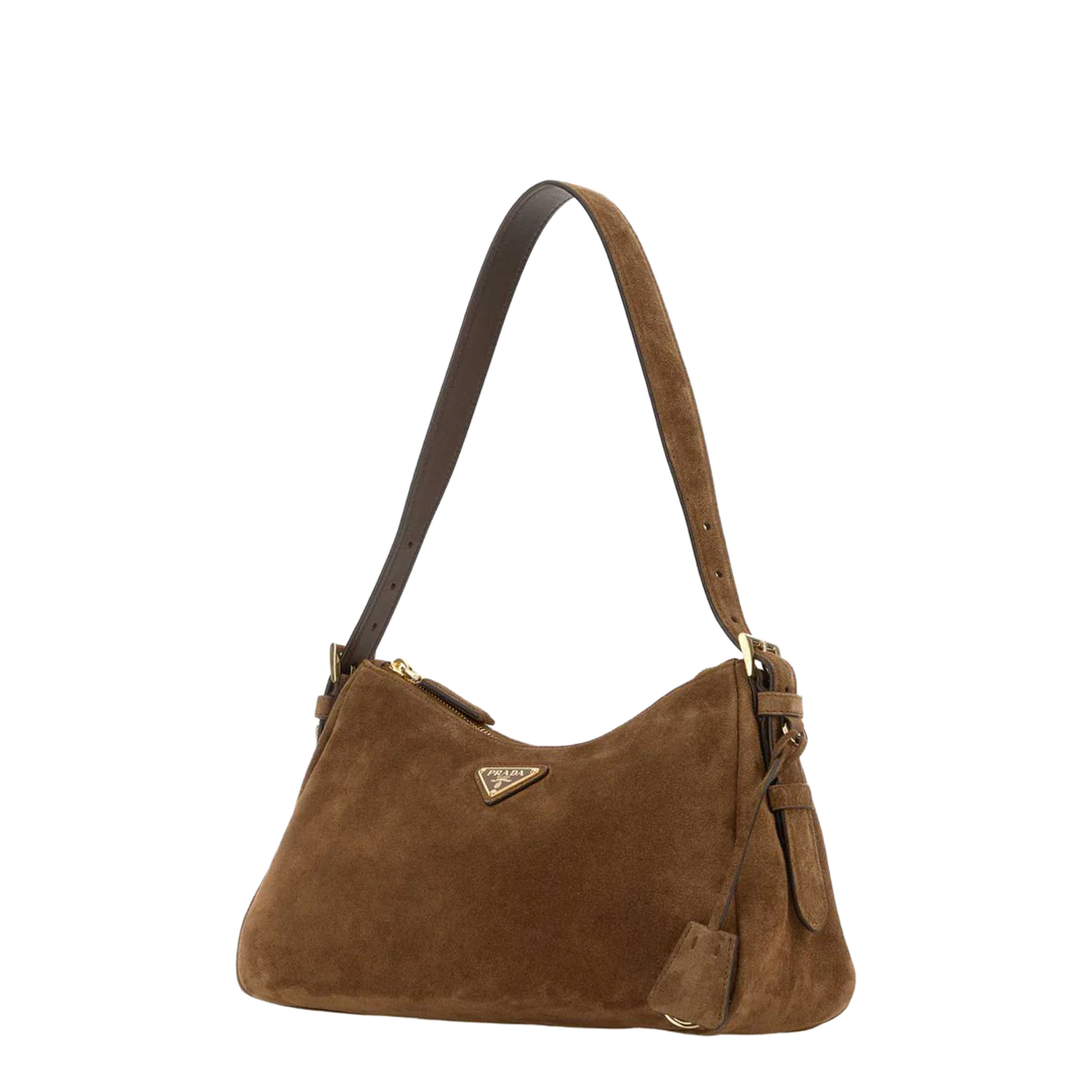 Cocoa Brown Medium Suede Shoulder Bag
