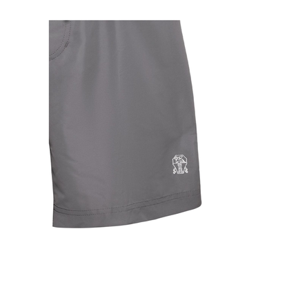 Logo-Embroidered Drawstring Swim Shorts - Grey