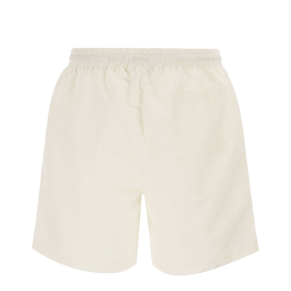 White Drawstring Logo Swim Shorts