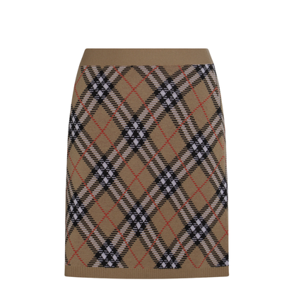 Embroidered Wool Blend Mini Skirt