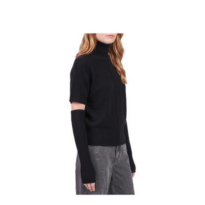 MAYFEYR - Federica Tosi - Black Wool Cashmere Blend Knit Sweater - 3200935229