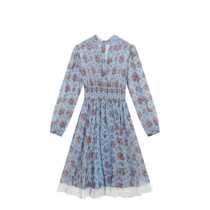 MAYFEYR - Dolce & Gabbana - Floral Bouquet-Print Chiffon Dress In Light Blue - F611ZTIS10FHC5XK