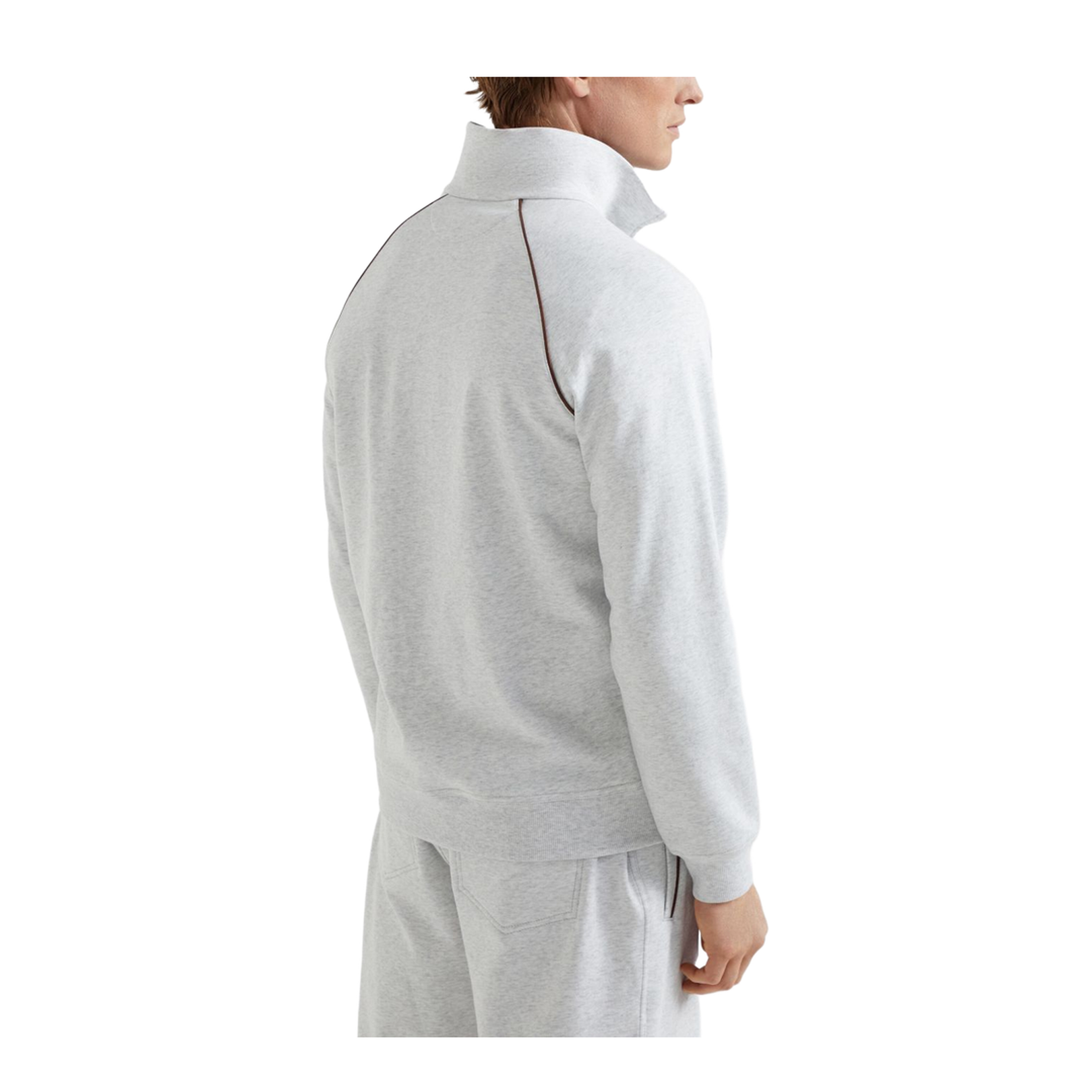 Zipped Cotton Sweatshirt - Grey