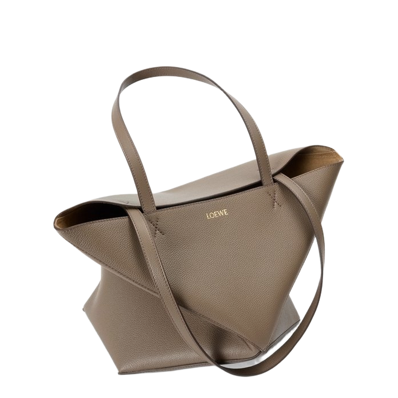Medium Puzzle Fold Tote in Soft Grained Calfskin Brown