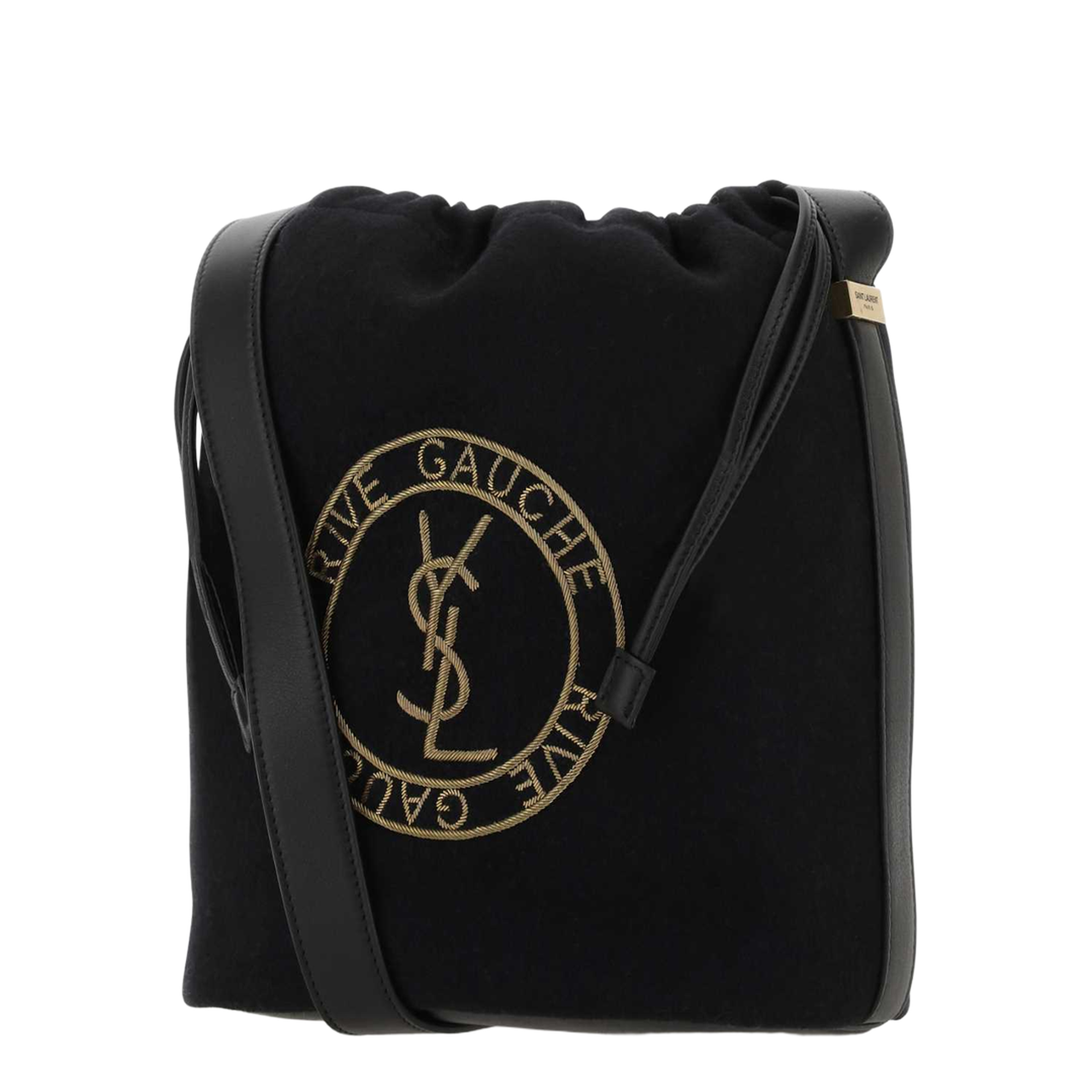 Drawstring Crossbody Pouch, Gold Hardware