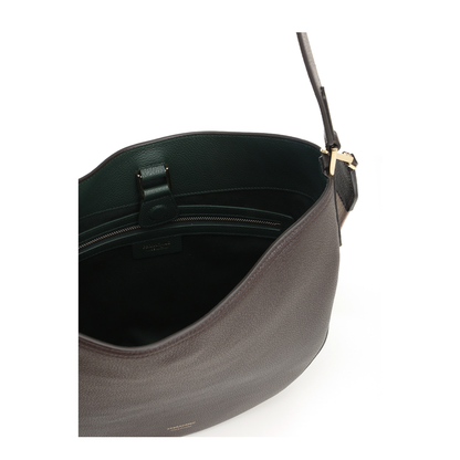 North-South Hobo Bag Leather Brown