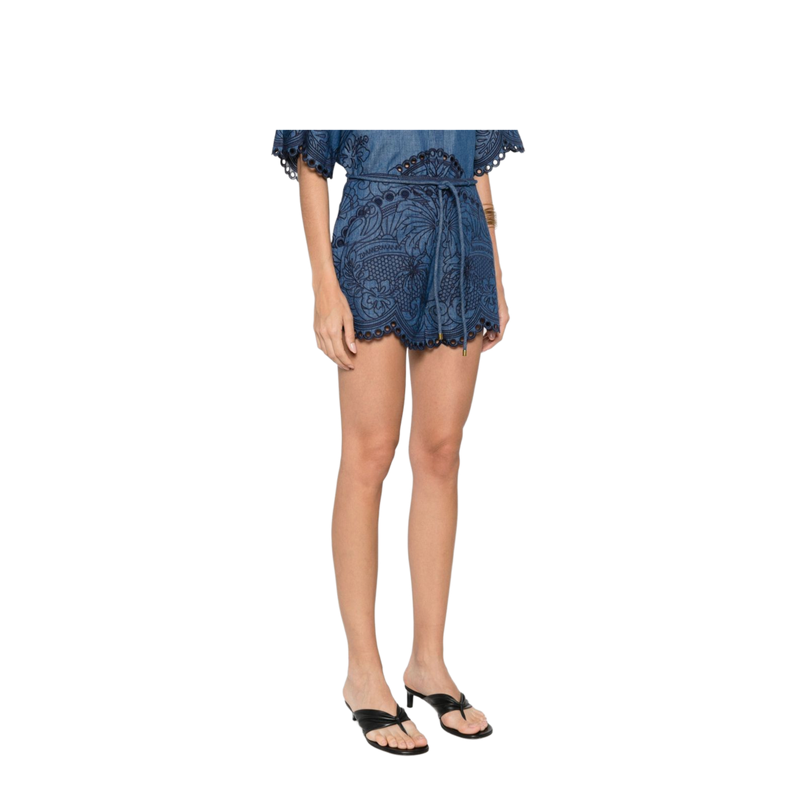 Coco Embroidered Denim Shorts