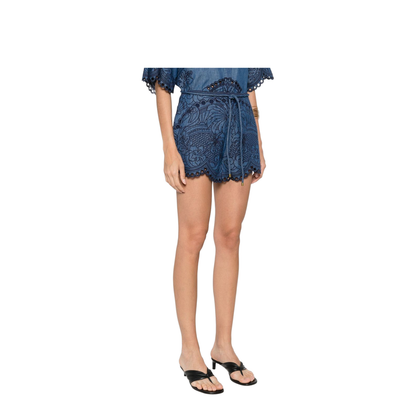 Coco Embroidered Denim Shorts