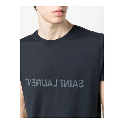 Navy Blue Logo-Print T-Shirt