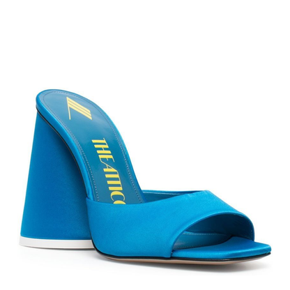 Luz Satin Mules in Turquoise