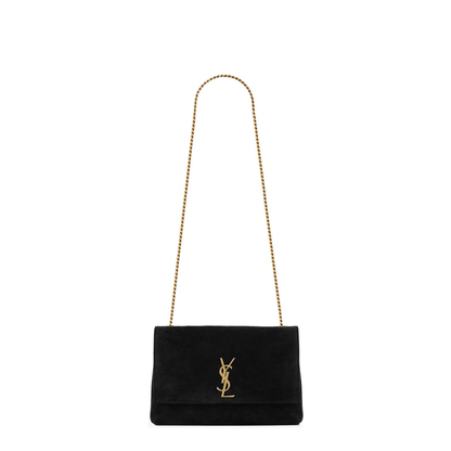 Kate Medium Suede Shoulder Bags - Black