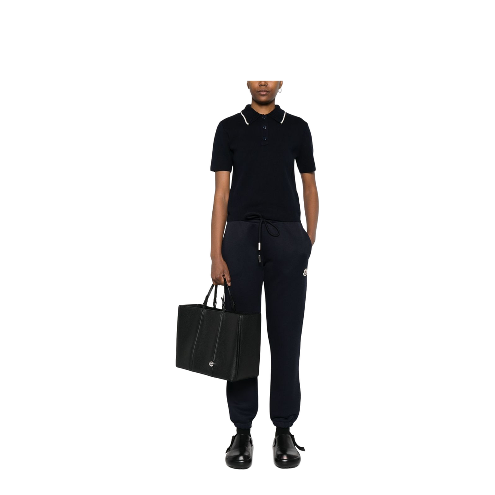 Navy Blue Elasticated Drawstring Waistband Pants
