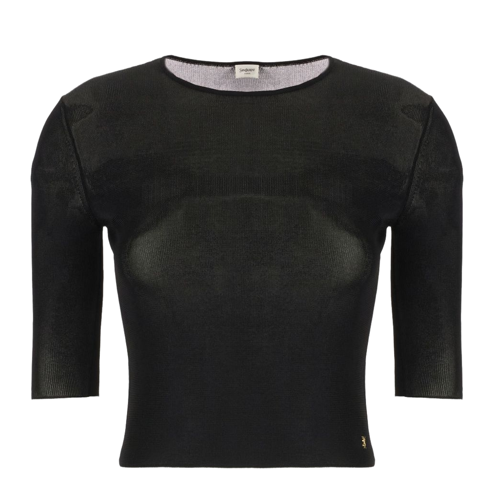 Cropped Knitted Top with Ribbed Detailing