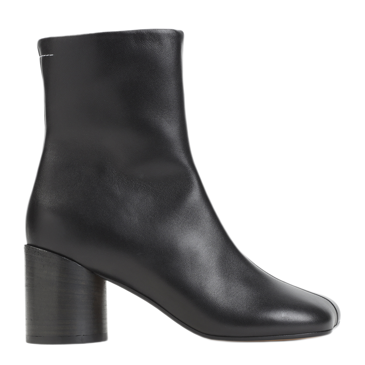 Black Leather Zipped Ankle Boots