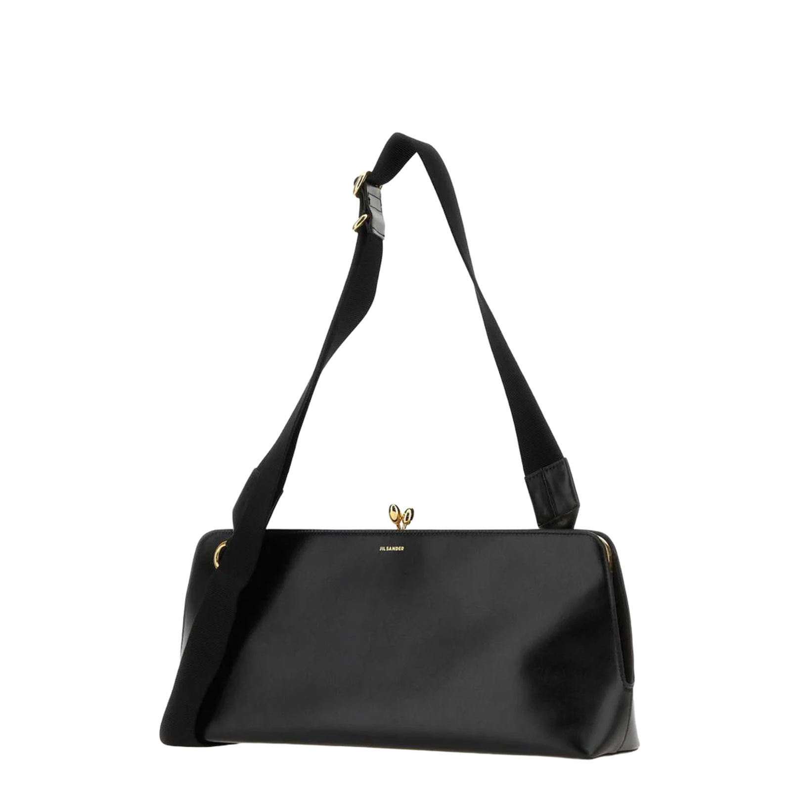 Black Leather Goji Crossbody Bag