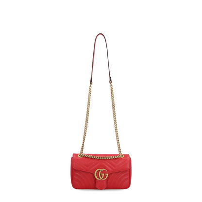 GG Marmont Large Leather Shoulder Bag - Red