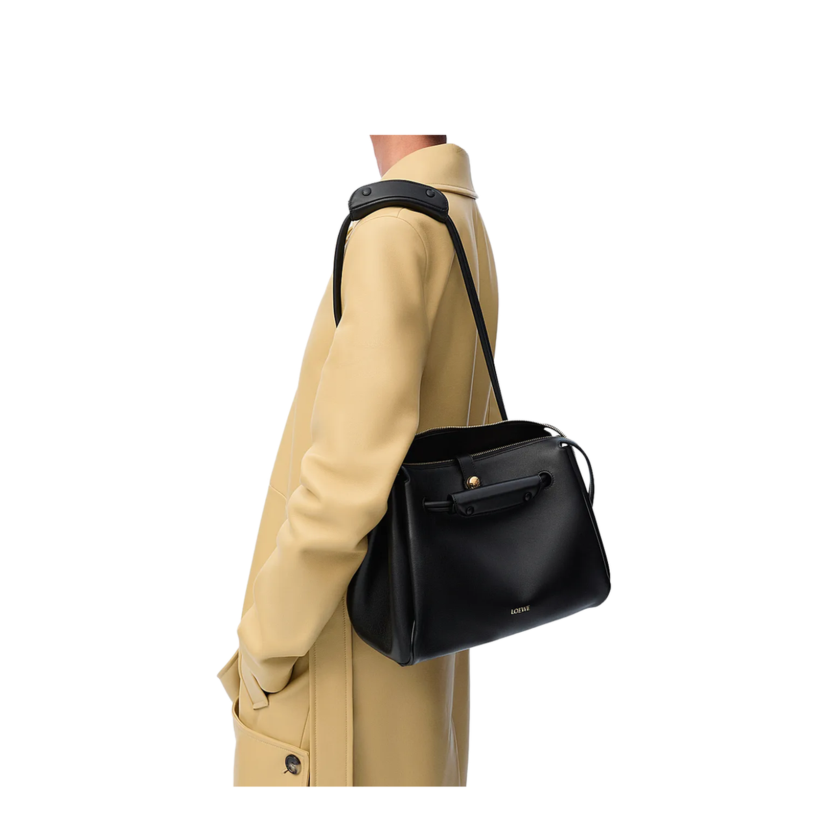 Pebble Pouch in Smooth Calfskin Black