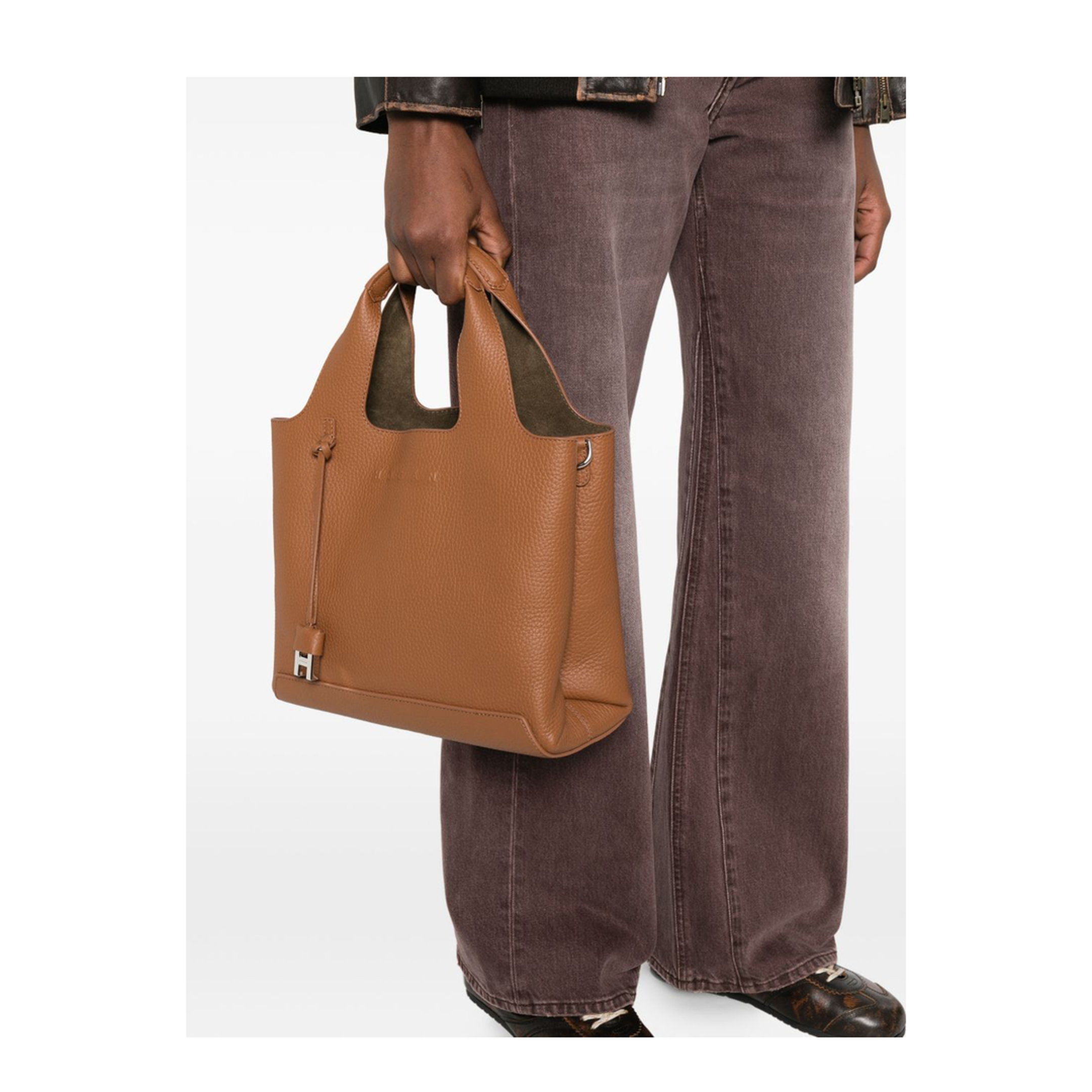 Mini leather tote