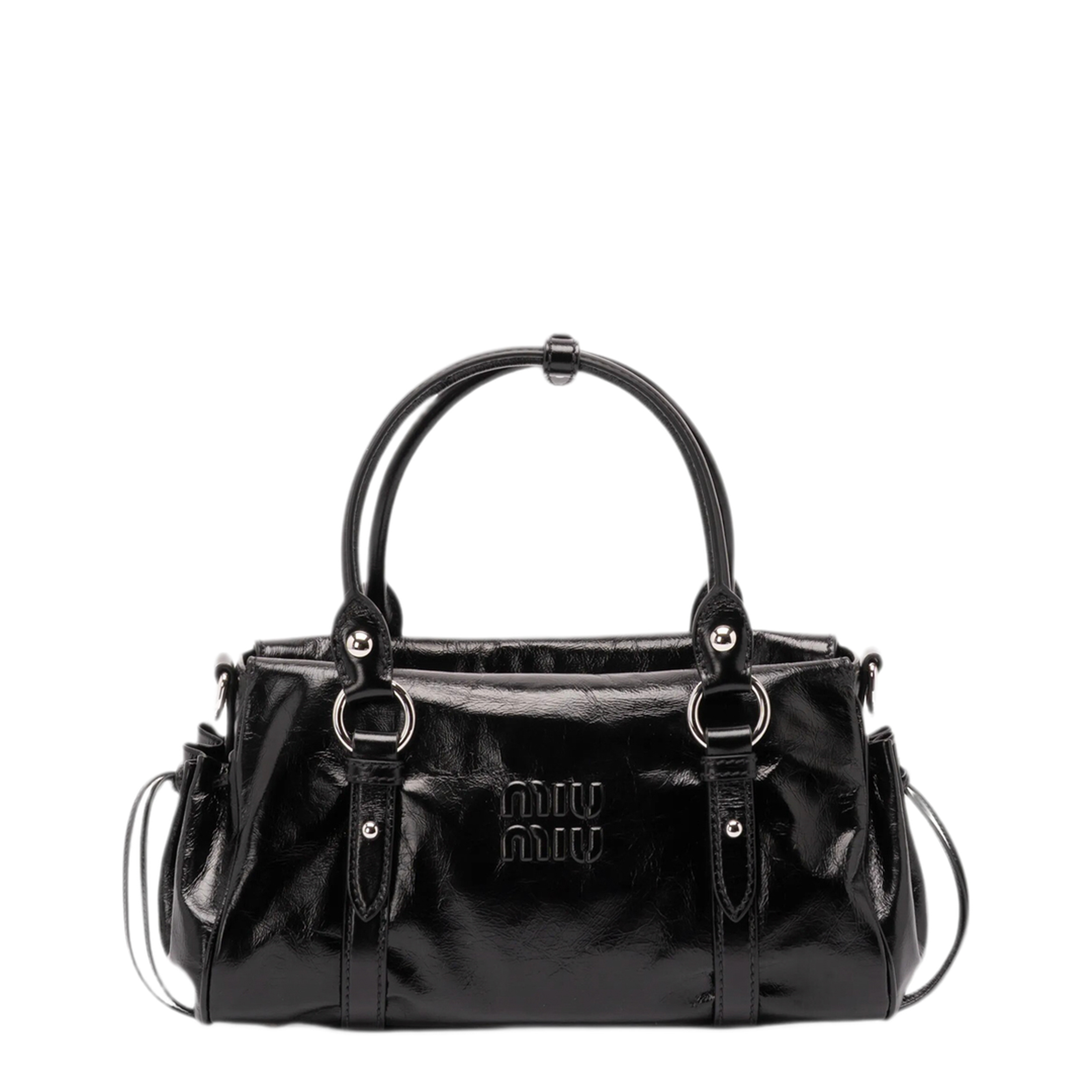 MAYFEYR - MIUMIU - Glossy Leather Handbag - 5BA333VOOO2A44F0002