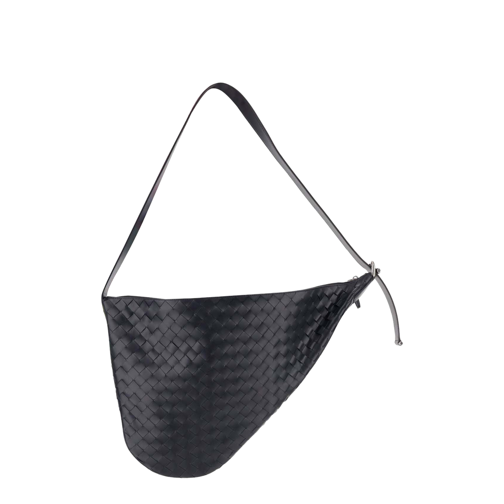 Virgule Medium Leather Shoulder Bags - Black