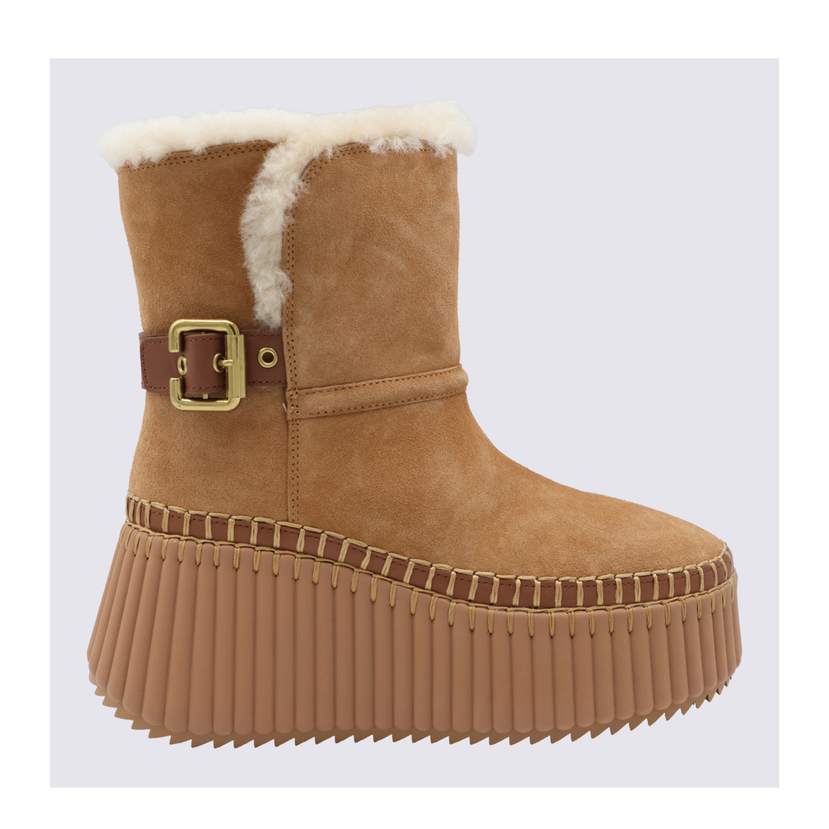 Nama Caramel Suede Ankle Boots