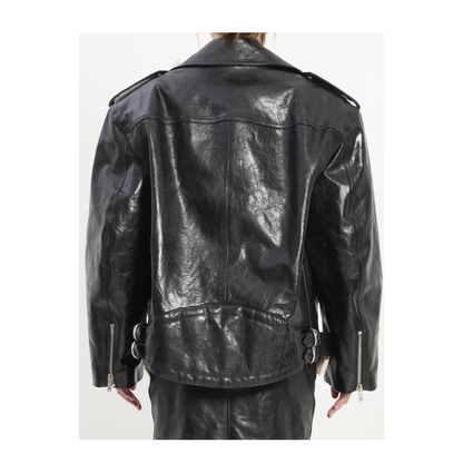 MAYFEYR - Saint Laurent - Hammered Leather Biker Jacket - 866816YCUX21703