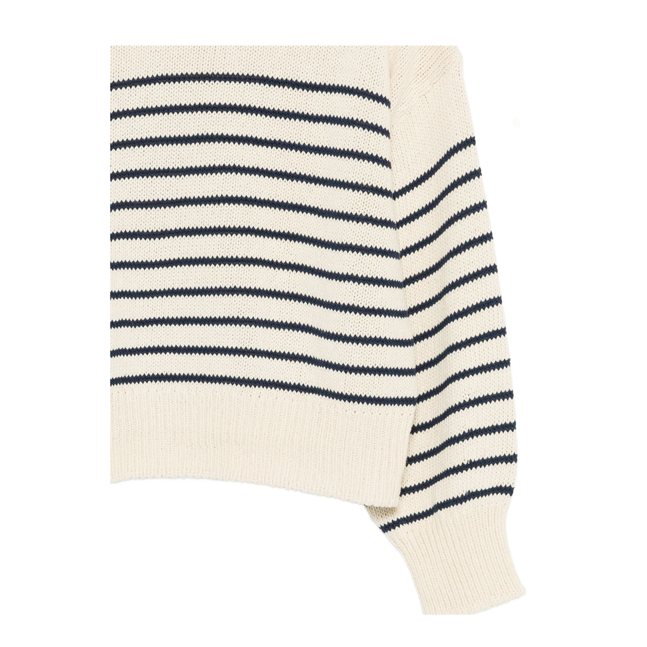 MAYFEYR - Alysi - Beige And Blue Striped Knitted Sweater - 216403P6048MENO
