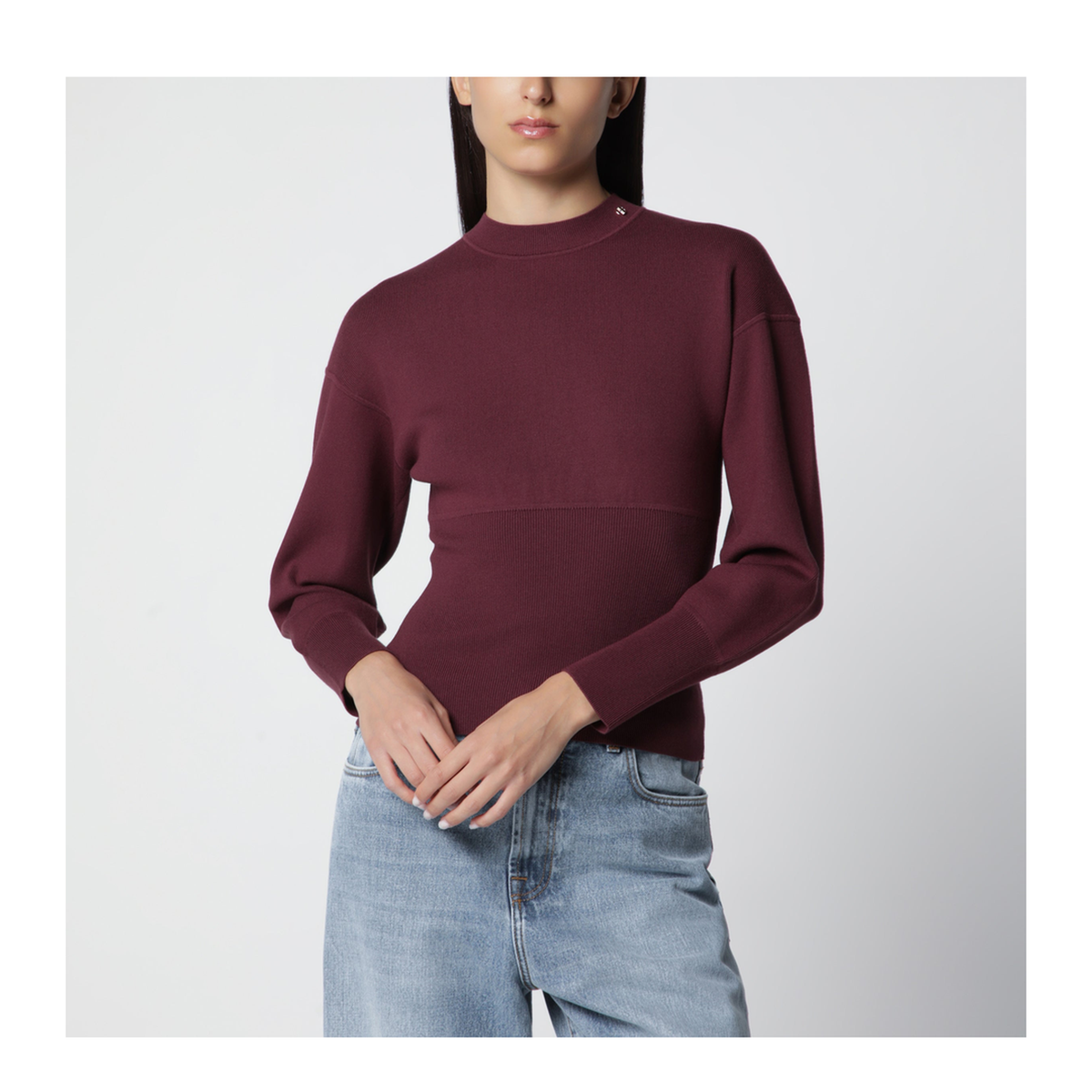 MAYFEYR - Anine Bing - Burgundy Viscose Blend Knit Sweater - A-08-12717VIBGN28