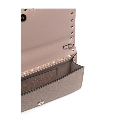 Rockstud Small Grainy Calfskin Shoulder Bag - Light Ivory