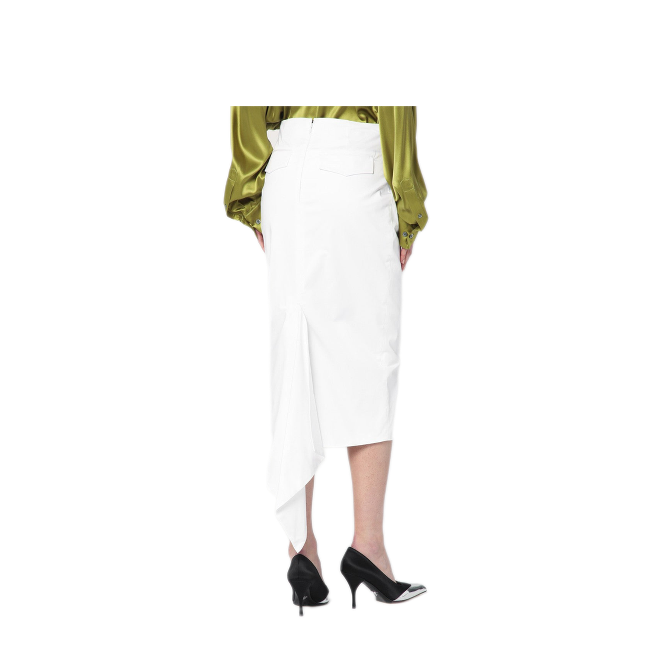 MAYFEYR - The Latest - White Cotton Midi Skirt - TLW09001T0194ABTPT0001