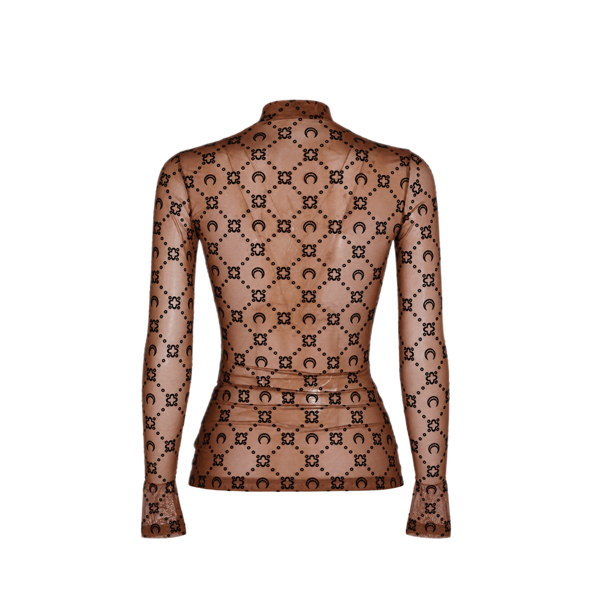 MAYFEYR - Marine Serre - Monogram Mesh Flock Second Skin Top - WTO388ACJER0005BR32